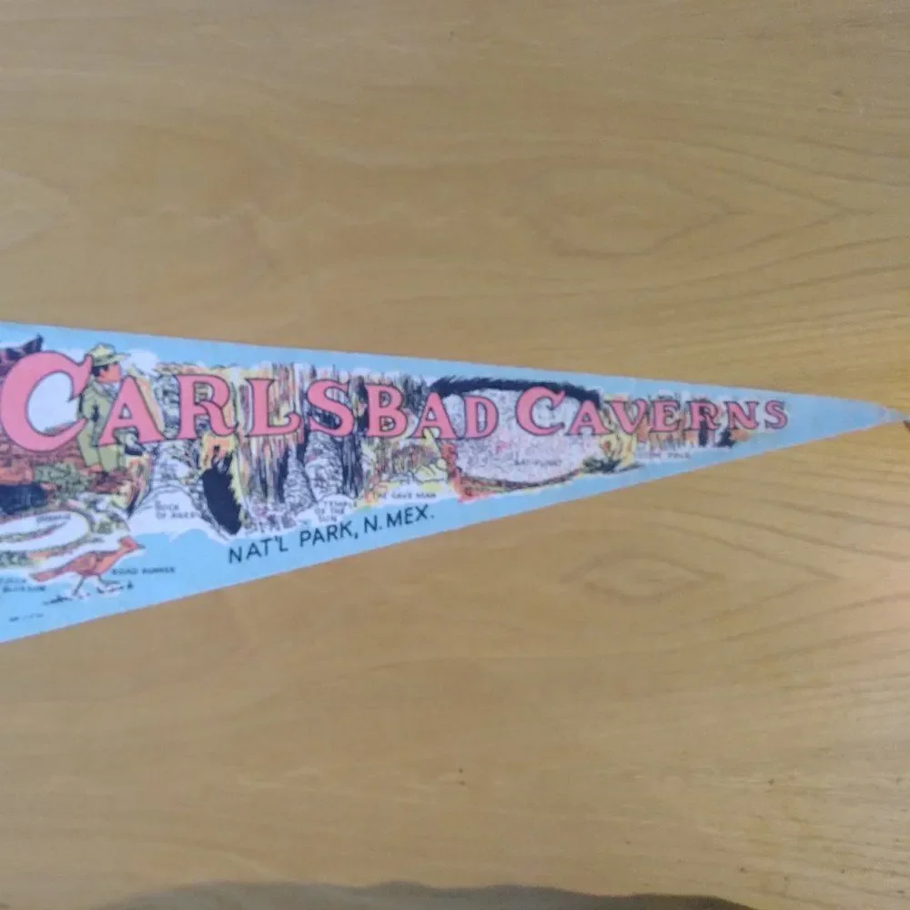 Vintage Carlsbad Cavern National Park Pennant Flag